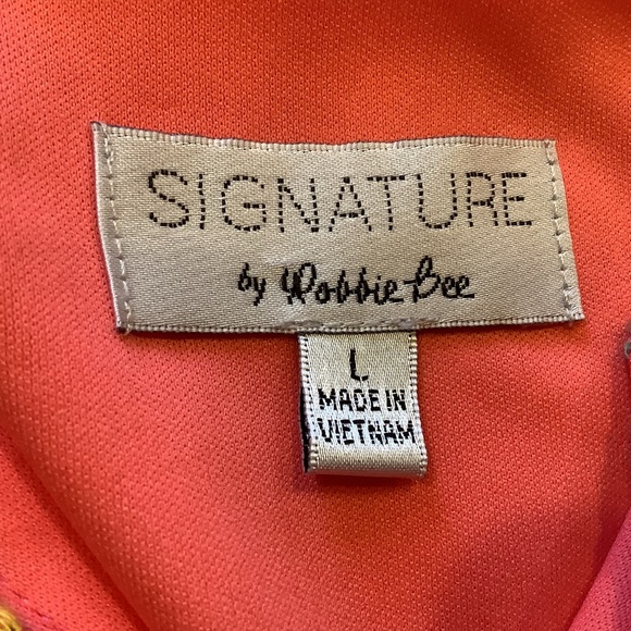 Signature by Robbie Bee Pink Shift Dress Size Large Embroidered and Lined - Picture 10 of 13